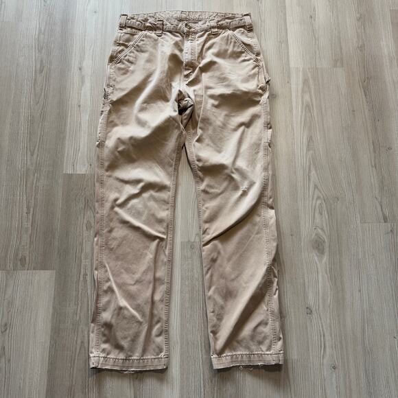 Men's Carhartt Tan Brown Khaki Cargo Utility Rugged Casual Work Pants Sz 36 x 34 - Picture 1 of 9
